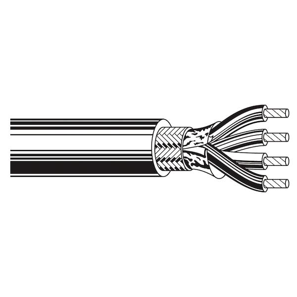 Belden Multi-conductor Cable, 24 AWG, 3 C, Chrome, PVC, Stranded, 300V AC, Indoor - 9608 0601000