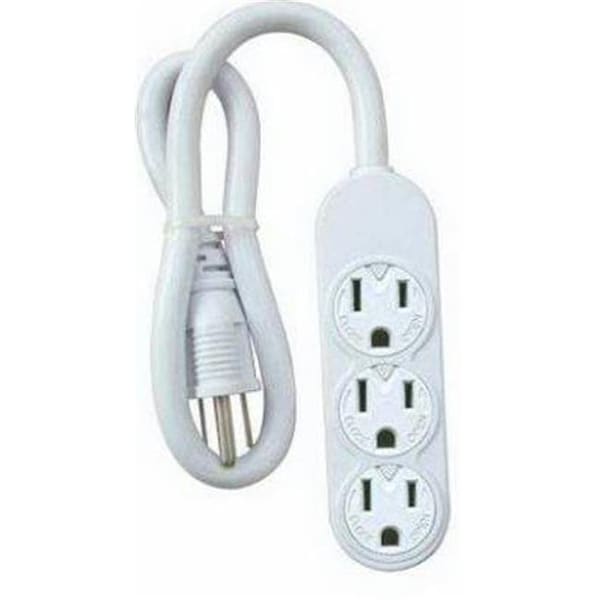 Master Electronics Master Electrician PS-304 White Mini 3 Outlet Power Strip - 121170