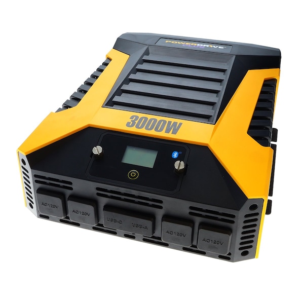 Powerdrive Power Inverter, Modified Sine Wave, 6,000 W Peak, 3,000 W Continuous, 4 Outlets - PWD3000P