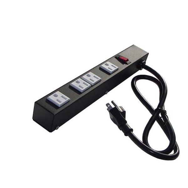 E-Dustry e-dustry EPS-1049N 12 in. 4 Outlet Metal Power Strip - EPS-1049N