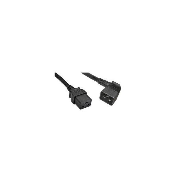 Swe-Tech 3C Heavy Duty Server Power Extension Cord, Black, C20Right Angle to C19, 12AWG/3C, 20 Amp, 6 foot - FWT10W3-41506