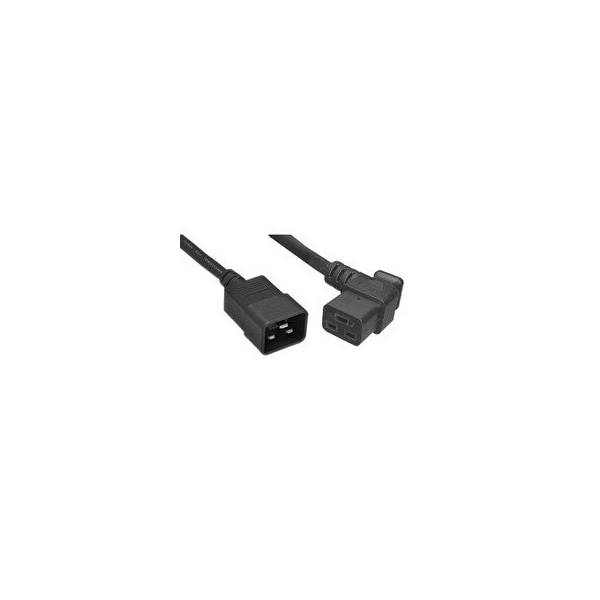 Swe-Tech 3C Heavy Duty Server Power Extension Cord, Black, C20 to C19Right Angle, 12AWG/3C, 20 Amp, 10 foot - FWT10W3-41610