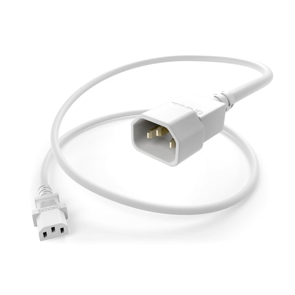 Unirise Usa 8Ft White C13-C14 Pdu Power Cord, Svt, 10Amp, 250V - PWRC13C1408FWHT
