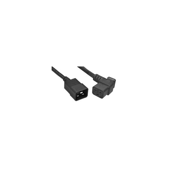 Swe-Tech 3C Heavy Duty Server Power Extension Cord, Black, C20 to C19Left Angle, 12AWG/3C, 20 Amp, 6 foot - FWT10W3-41806