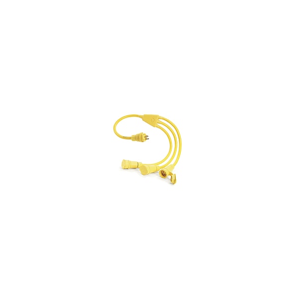 Woodhead SOOW; Molded W-Splice Extension Cord, 12 AWG, 12/3, 3 Outlets, 5-20P, 3 ft - 14W33-W