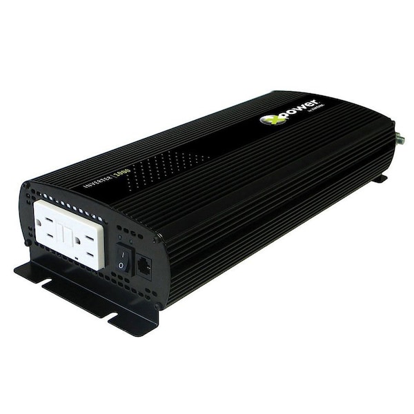 Xantrex Power Inverter, Modified Sine Wave, 2,000 W Peak, 1,000 W Continuous, 2 Outlets - 813-1000-UL