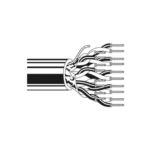 Belden Multi-conductor Cable, 24 AWG, 12 C, Chrome, PVC, Stranded, 300V AC - 9506 0601000