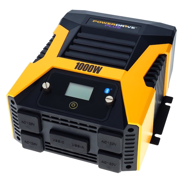 Powerdrive Power Inverter, Modified Sine Wave, 2,000 W Peak, 1,000 W Continuous, 4 Outlets - PWD1000P