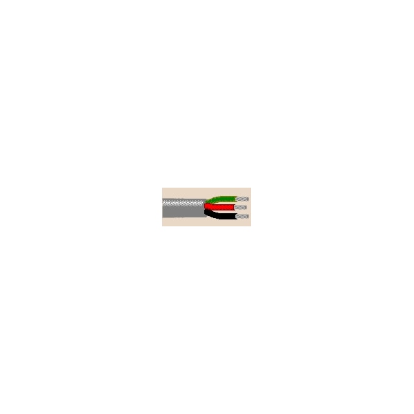 Belden Multi-Conductor Cable, 22 AWG, 3 C, Chrome, PVC, Stranded, 150V AC - 8443 0601000