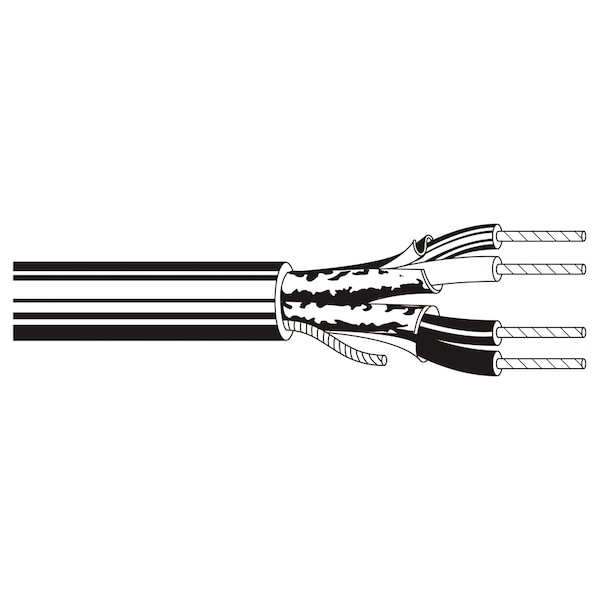 Belden Multi-Conductor Cable, 22 AWG, 4 C, Chrome, PVC, Stranded, 300V AC - 8723 060U1000