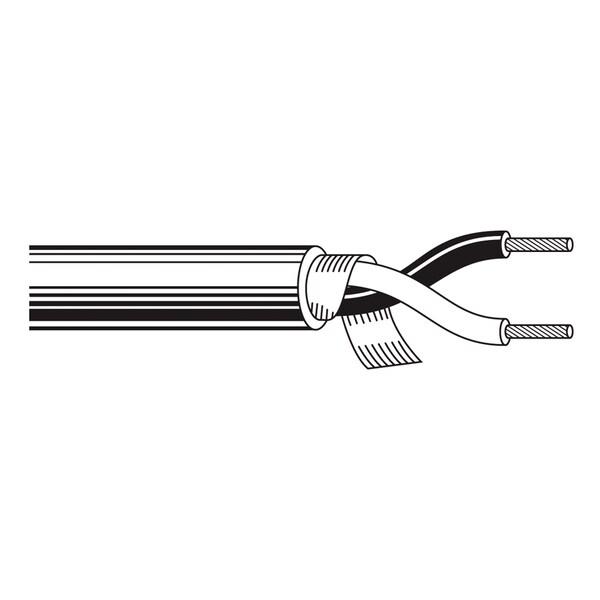 Belden Multi-Conductor Cable, 18 AWG, 2 C, Chrome, PVC, Stranded, 300V AC, Indoor - 8790 0601000