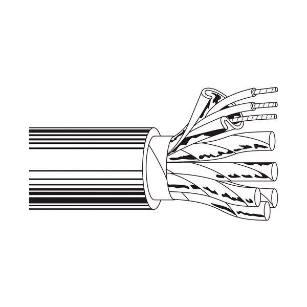 Belden Multi-conductor Cable, 24 AWG, 12 C, Chrome, PVC, Stranded, 300V AC - 9731 0601000