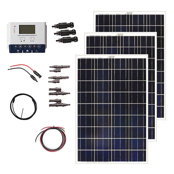 Grape Solar Polycrystalline Solar Panel Kit, 100 W, 18V DC, 5.23 A, 36 Cells, MC4 - GS-300-KIT