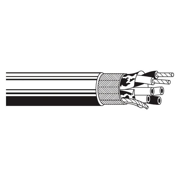 Belden Multi-Conductor Cable, 24 AWG, 4 C, Chrome, PVC, Stranded, 30V AC - 9842 0601000