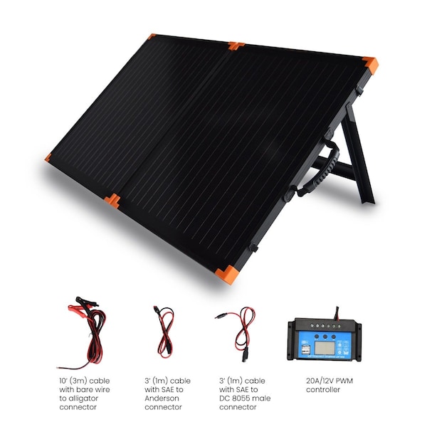 Flexsolar Monocrystalline Solar Panel Kit, 100 W, 18.4V DC, 5.43 A - G100