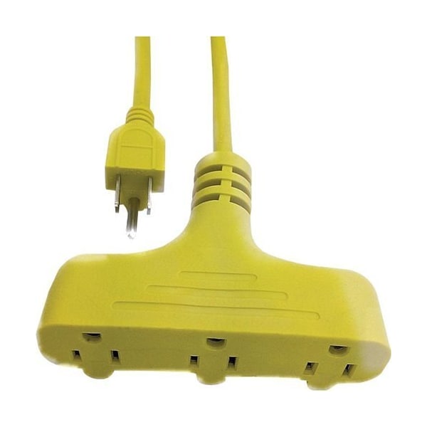 W Box SJTW Extension Cord, 14 AWG, 14/3, Yellow, 15 ft - 0E-CX14315