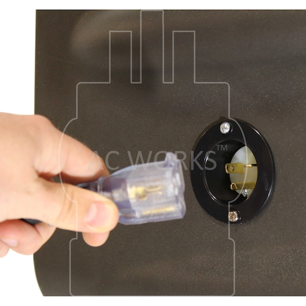 Ac Works SJTW; Cold Weather Extension Cord, 12 AWG, Indoor/Outdoor, 12/3, 1 Outlets, Black, PVC, 5-20P - S520PR-050