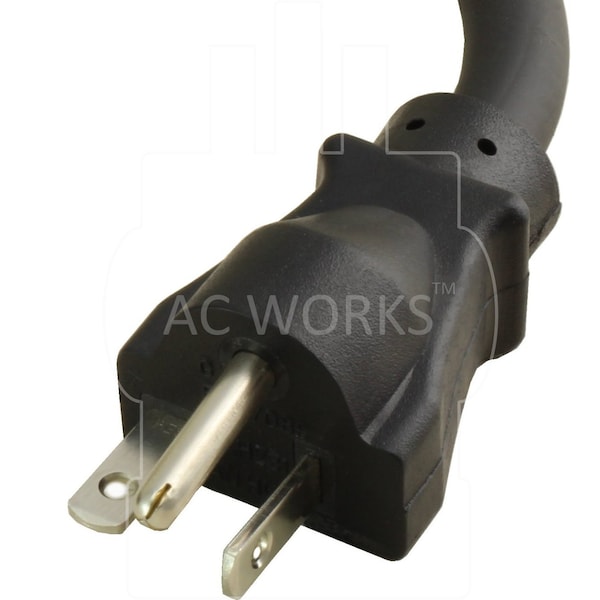 Ac Works SJTW; Cold Weather Extension Cord, 12 AWG, Indoor/Outdoor, 12/3, 1 Outlets, Black, PVC, 5-20P - S520PR-050