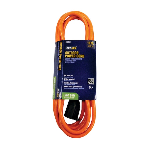Projex SJTW Extension Cord, 16 AWG, 16/3, 10 ft - OU163JTW010OGP