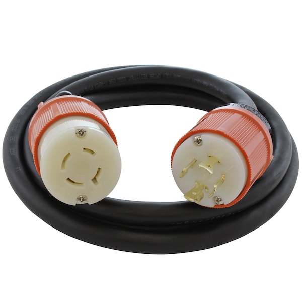 Ac Works SOOW Extension Cord, 12 AWG, Indoor/Outdoor, 12/4, 1 Outlets, L16-20R, Black, Rubber, L16-20P - L1620PR-050