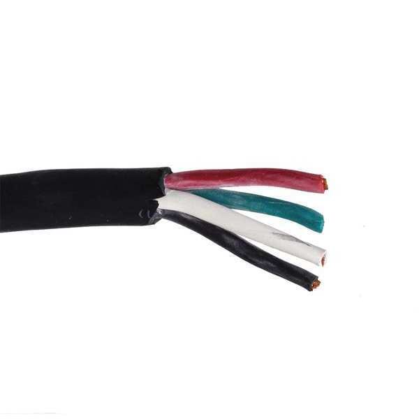 Zoro Select Portable Cord, SJOOW, 10 AWG, 4 C, Black, Rubber, Stranded, 300V, Indoor/Outdoor - E3619