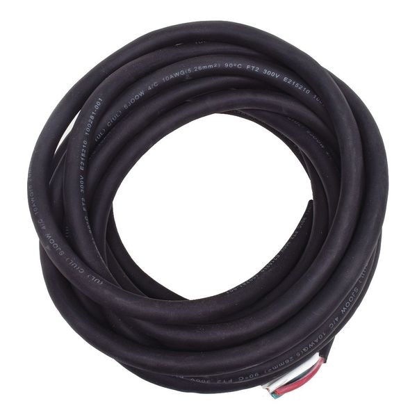 Zoro Select Portable Cord, SJOOW, 10 AWG, 4 C, Black, Rubber, Stranded, 300V, Indoor/Outdoor - E3619