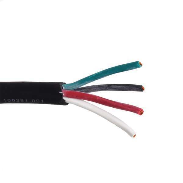 Zoro Select Portable Cord, SJOOW, 10 AWG, 4 C, Black, Rubber, Stranded, 300V, Indoor/Outdoor - E3626