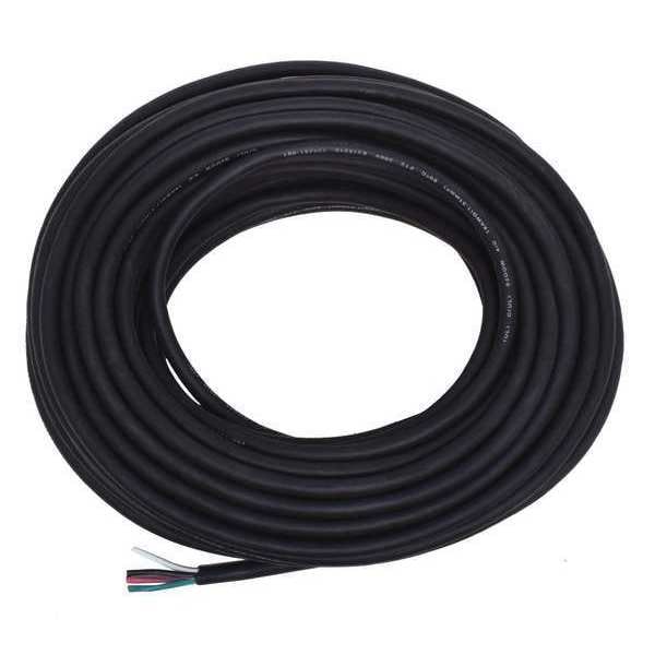 Zoro Select Portable Cord, SJOOW, 16 AWG, 4 C, Black, Rubber, Stranded, 300V, Indoor/Outdoor - E3630
