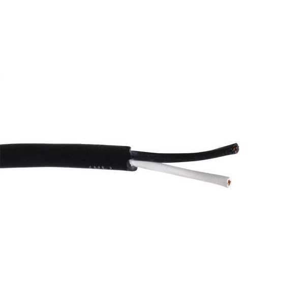 Zoro Select Portable Cord, SJOOW, 16 AWG, 2 C, Black, EPDM Rubber, Stranded, 300V, Indoor/Outdoor - E3610