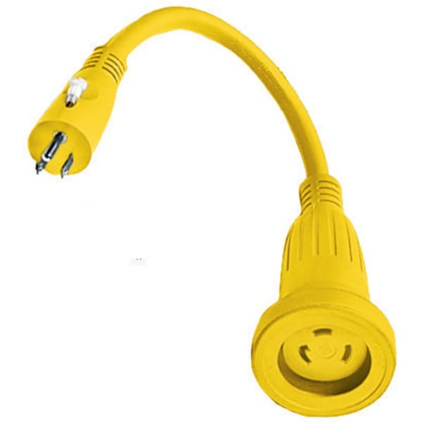 Hubbell Wiring Device-Kellems Locking Cord Adapter, 30A, 5-15, L5-30 - HBL61CM22
