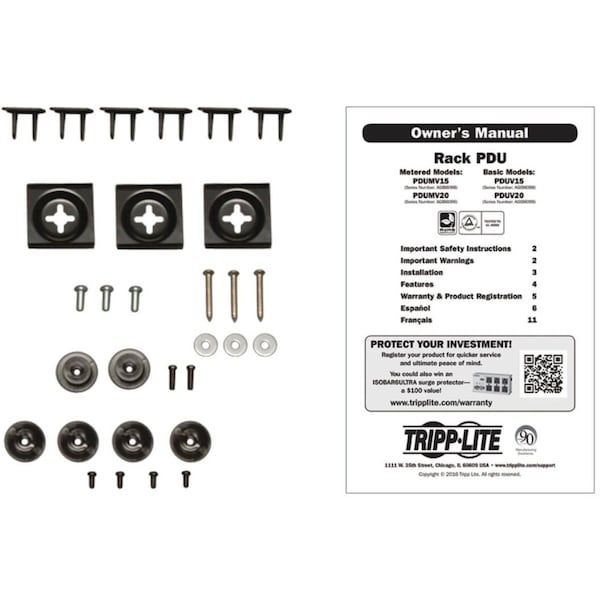 Tripp Lite PDU, 15A, 16 Outlet, 15 ft, Silver - PDUMV15