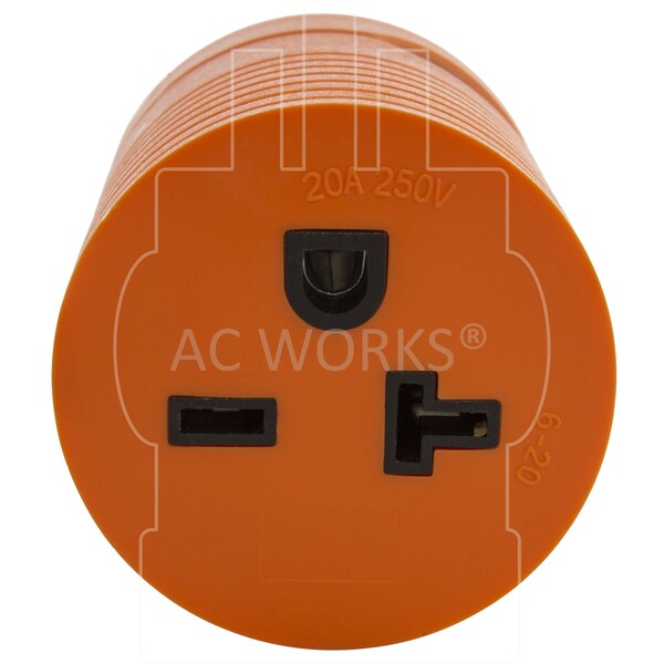 Ac Works Adapter L6-20P 20A 250V Plug to NEMA 6-15/20R 15/20A 250V Connector - ADL620620
