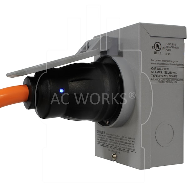 Ac Works 1.5FT Temp Power L14-30P 30A 4-Prong Locking Plug to CS6364 50A Connector - TEL1430-018