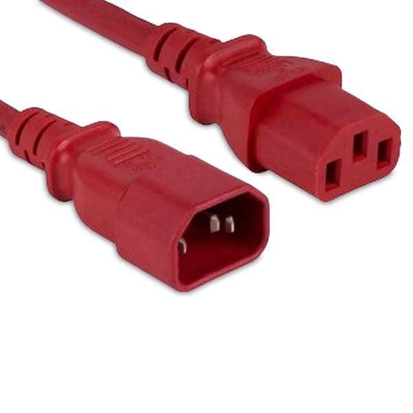 Enet C13 To C14 6Ft Red Pwr Extension Cord - C13C14-RD-6F-ENC