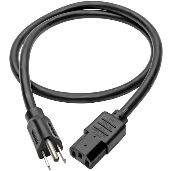 Tripp Lite Power Cord, HD, 5-15P to C13, 15A, 14AWG, 3ft - P007-003