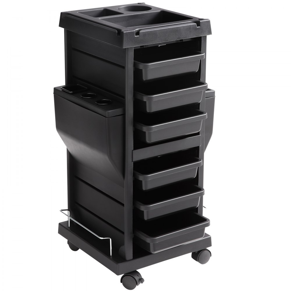 VEVOR Ultimate Salon Trolley Cart, Lockable Beauty Salon Cart for Stylist with 6 Removable Drawers & Tool Holder, Plastic Hairdressing Rolling Cart with Lockable Wheels for Beauty SPA Barber - SLTCCTKHSSL63B4TDV0