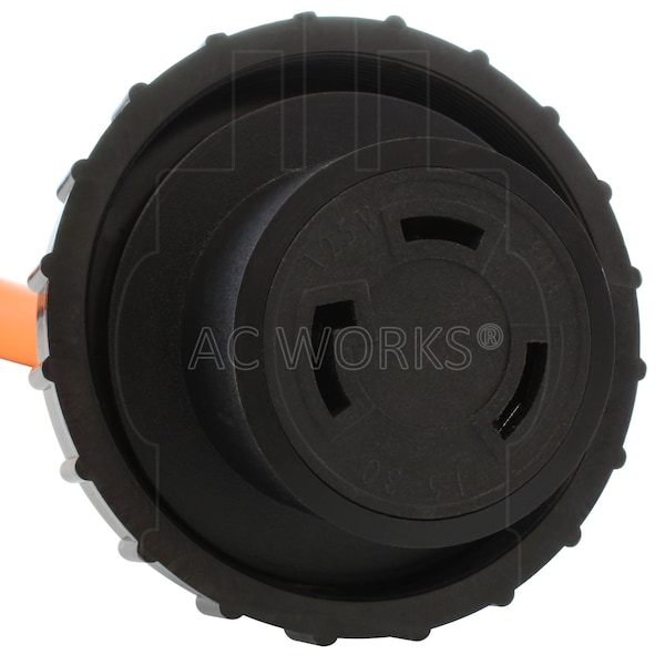 Ac Works 25ft RV 30A TT-30P Plug to 30A L5-30R RV/Marine Detachable Power Supply Cord - RVTTM30-025