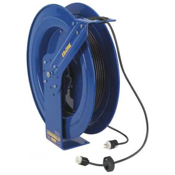 Coxreels Cord Reel, 100 ft, 12/3, SJO, Blue, 120VAC - EZ-PC24-0012-A