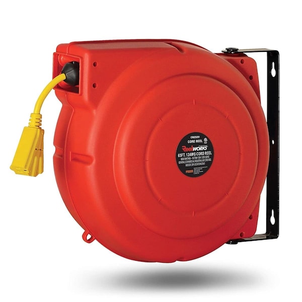 Reelworks 65 ft. Retractable Extension Cord Reel - TRI-CR625201S3A