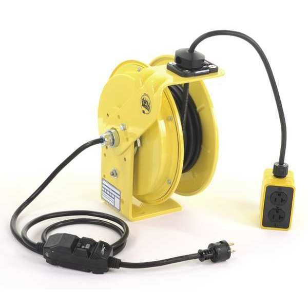 Kh Industries 25 ft. 12/3 Extension Cord Reel 20 Amps 4 Outlets 120VAC Voltage - RTBB3L-WGB520-J12F
