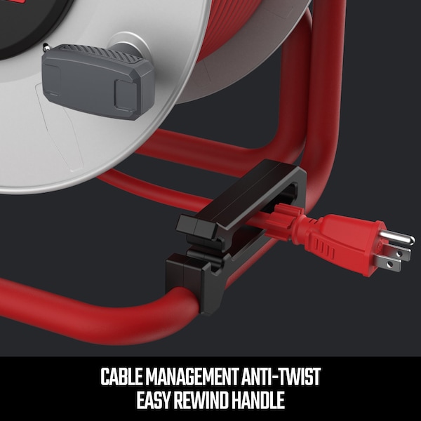 Craftsman 12AWG Power Cord Reel 4 Grounded Outlets Outlets 125V Voltage - CMXCRPA1275