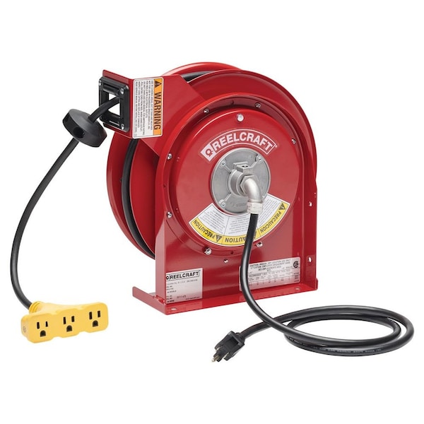 Reelcraft 12/3 x 45 ft. 15A, Triple-Tap Electric Cord Reels 12 - L-4545-123-9-PALLET