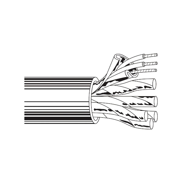 Belden Multi-Conductor Cable, 22 AWG, 6 C, Chrome, PVC, Stranded, 30V AC - 8777 0605000