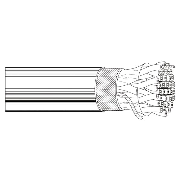 Belden Multi-Conductor Cable, 28 AWG, 26 C, Chrome, PVC, Stranded, 30V AC - 9813 0601000