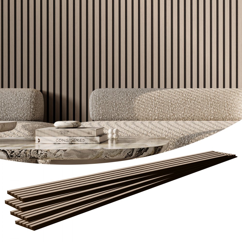 Wood Slat Acoustic Panels 7.9 x 94.5 inch for Modern Wall Decor Silver Wood - FHXWBTQBYML7LX06FV0