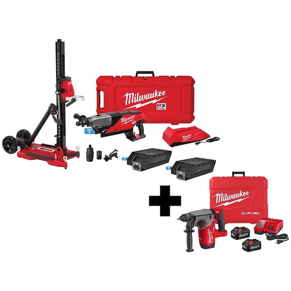 Milwaukee Tool MX Core Drill Kit, M18 Rotary Hammer Kit - MXF301-2CXS, 2912-22