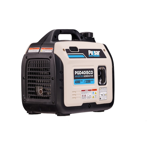 Pulsar Portable and Inverter Generator, Gasoline, 3,200 W Rated, 4,000 W Surge, Recoil Start, 120V AC - PGD40ISCO