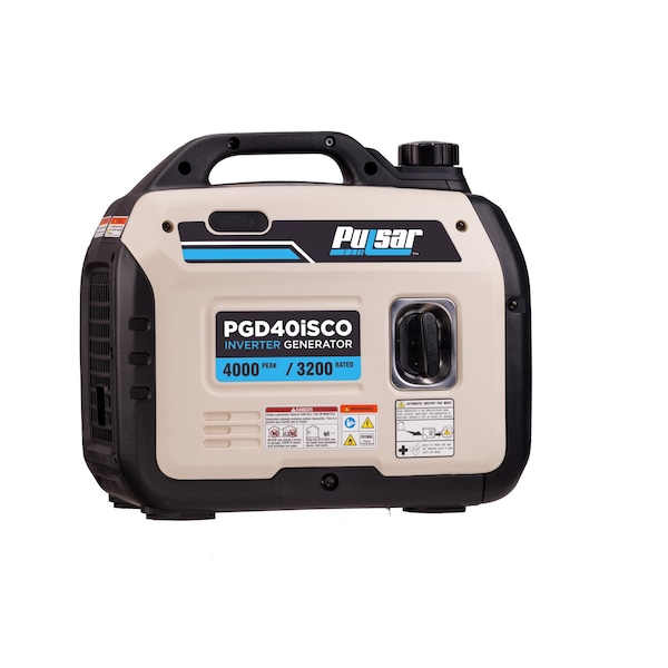 Pulsar Portable and Inverter Generator, Gasoline, 3,200 W Rated, 4,000 W Surge, Recoil Start, 120V AC - PGD40ISCO
