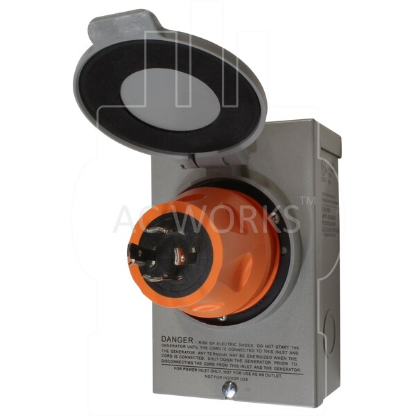 Ac Works Transfer Switch/Temp Power L14-20P 20A 4-Prong Plug to CS6364 50A Connector - ADTEL1420