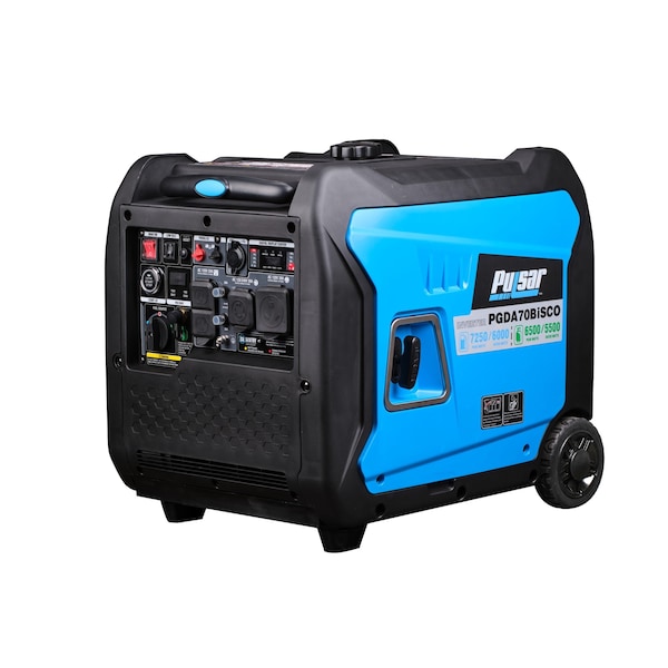 Pulsar Portable and Inverter Generator, 6,000 W/5,500 W Rated, 7,250 W/6,000 W Surge, 20 A A - PGDA70BISCO